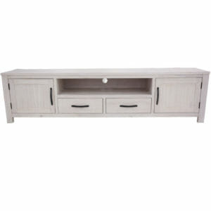 FLORENCE WHITE WASH ENTERTAINMENT UNIT - 2 Doors, 2 Drawers & Niche