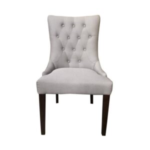 PROVINCIAL BUTTONED  FABRIC DINING CHAIR